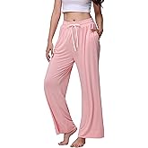 Veseacky Women's Comfy Stretch Drawstring Wide Leg Lounge Casual Pants Pajamas Bottoms Dance Bottoms S-4XL
