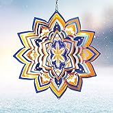 Eiryhope Mandala Wind Spinner - Starry Sky Design | 12-Inch Laser Cut Stainless Steel, Rustproof 3D Kinetic Hanging Wind Sculptures & Spinners for Indoor/Outdoor Garden Decor & Yard Art | Worth Gift