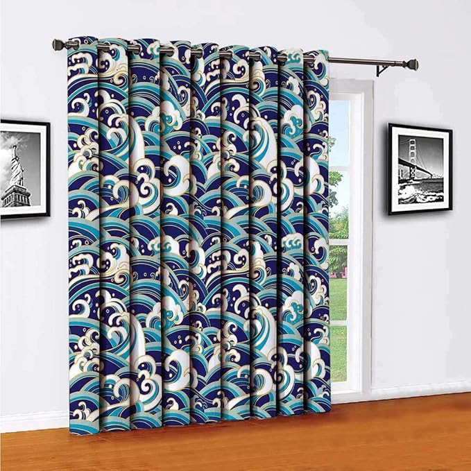 Cortinas para puerta corredera de decoración náutica, cortinas de patio