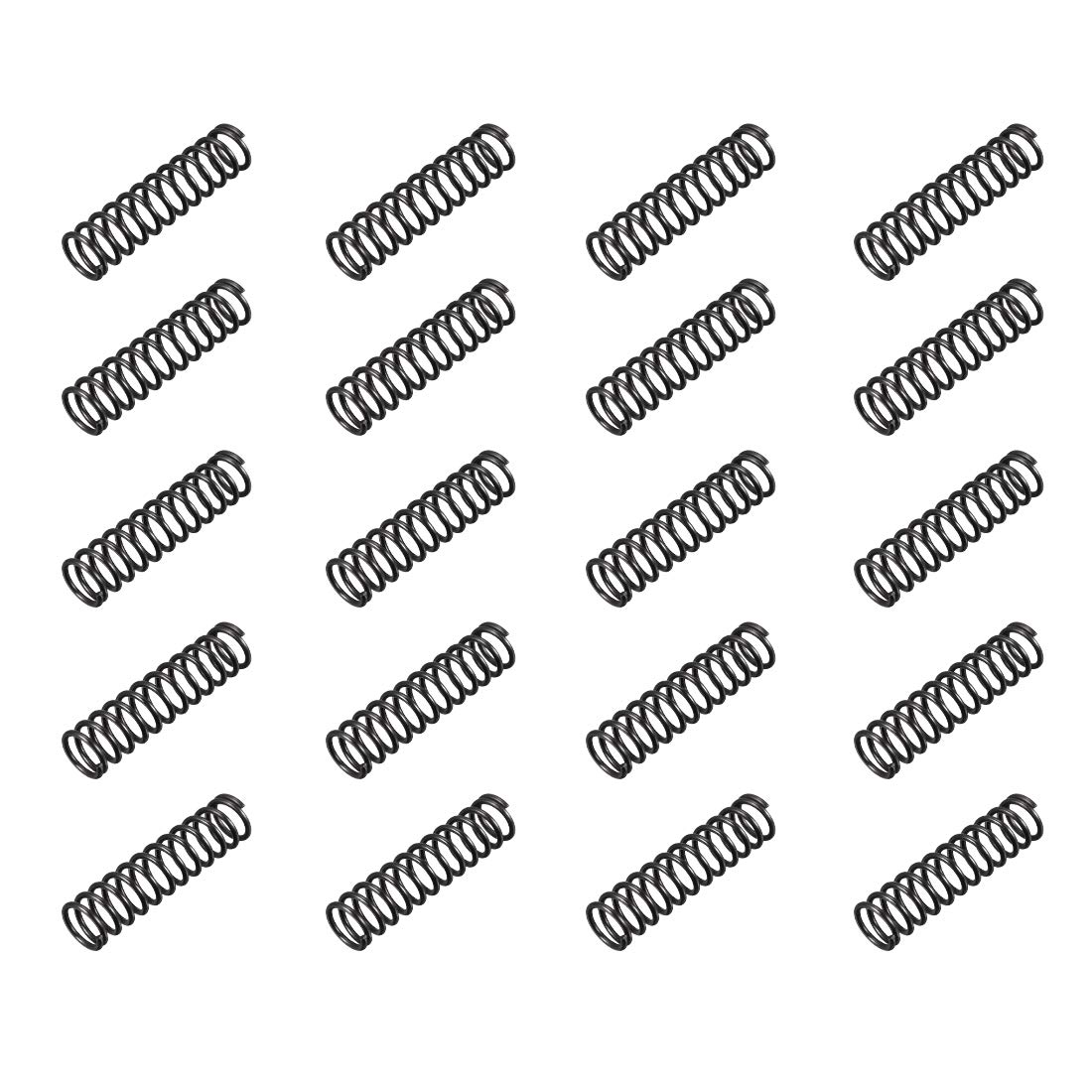 sourcingmap Compression Spring - 1.2mm Wire Dia , 10mm OD , 40mm Free Length Spring Steel Extension Spring,Black,20Pcs