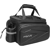 MOSISO Bike Rack Bag Trunk Cooler Handbag, Bicycle Rear Seat Bag | 2 Side EVA Pockets with Side Foldable Panniers, 8L Cycling Backseat Storage Cargo Luggage Pouch with Shoulder Strap, Black