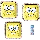 Amscan Spongebob Birthday Party Supplies Bundle Pack includes Paper Plates - 24 Count