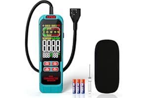 Kiprim Gas Leak Detector with Extended 15.7-Inch Gooseneck,PPM or%LEL Gas Real-Time Gas Concentration Display Portable Natural Gas Tester with Audible & Visual Alarm for Home and RV GD02