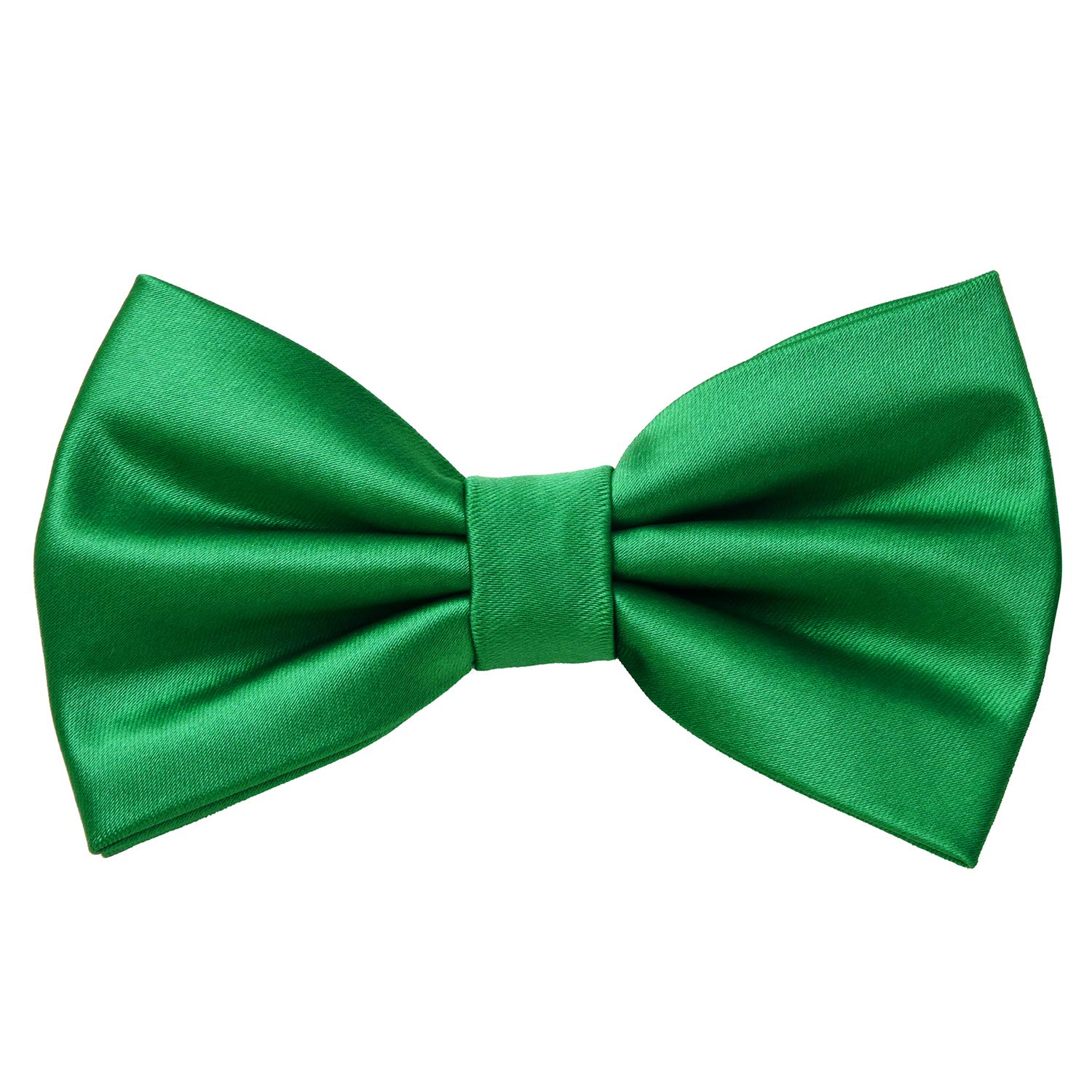 MASADA bow tie green - men's accessory in silk-look, continuously adjustable, handmade with hook closure - 12 x 6 cm