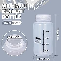 UMETASS 8oz/250ml Wide Mouth Plastic Bottles with