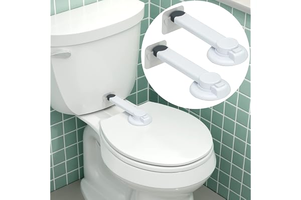Toilet Locks Baby Proof (2-Pack) Ideal Baby Proof Toilet Lid Lock with Arm – No Tools Needed Easy Installation with 3M Adhesi