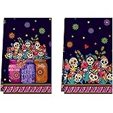 XCHI Vases Sugar Skull Flowers Dia De Los Muertos Mexican Kitchen Towels Day of The Dead Dish Towels 18x26 Inch Home Kitchen Decorations Hand Towels Set of 2 Drying Dishcloth
