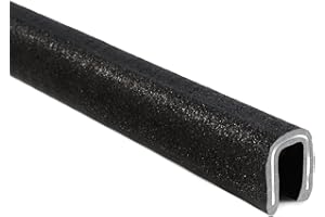 Trim-Lok Rubber-Lok – Fits 1/4” Edge, 21/32” Leg Length, 25’ Length, Black, Sand Texture – Flexible PVC/Aluminum Edge Trim for a Secure Grip – Edge Protector for Sharp/Rough Surfaces, Easy to Install