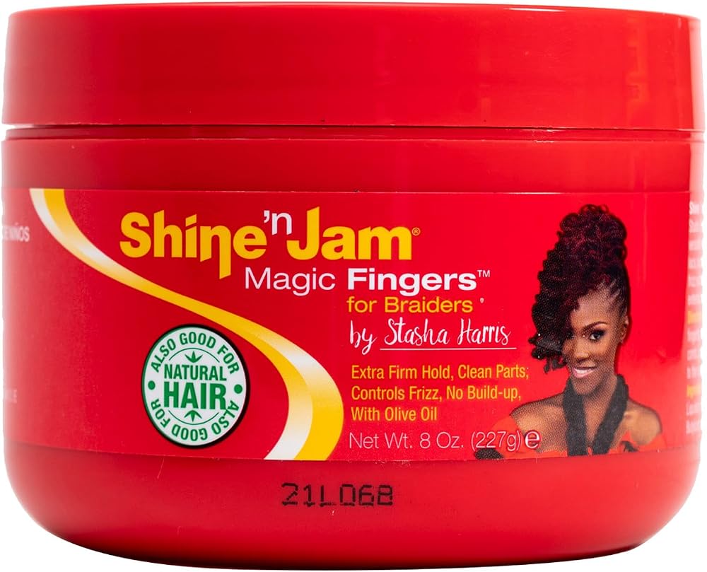Ampro Shine-n-Jam Magic Fingers Gel for Braids 8 oz Firm Hold Shine