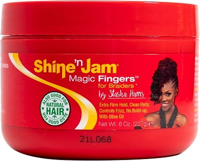 Ampro Shine-n-Jam Magic Fingers Gel for Braids 8 oz Firm Hold Shine
