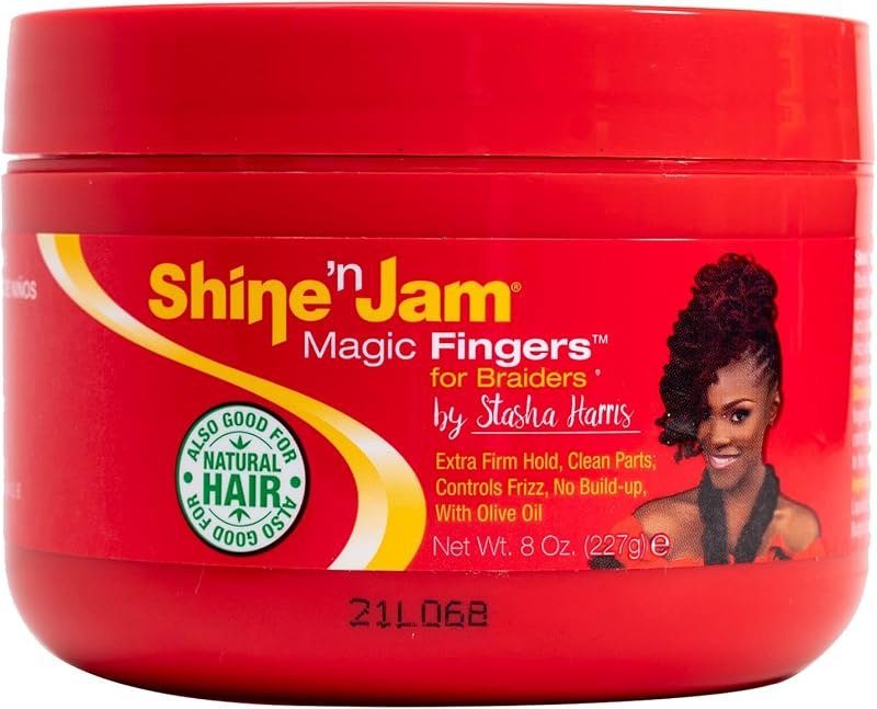Ampro Shine-n-Jam Magic Fingers Gel for Braids 8 oz Firm Hold Shine