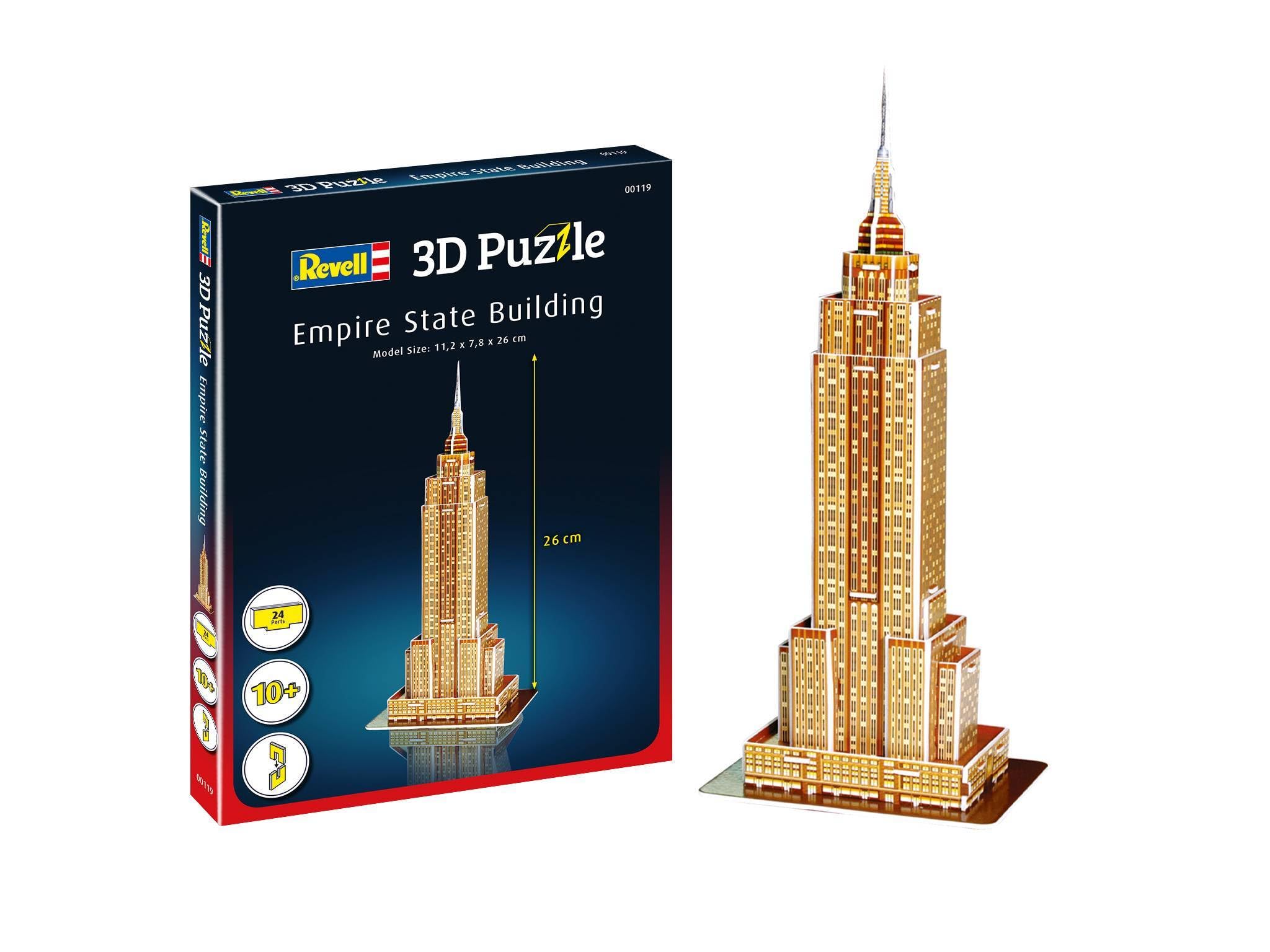 Revell 3D Puzzle 00119 Empire State Building 24 Pieces, Highly Detailed, 26cm in height, Fun & Easy To Build