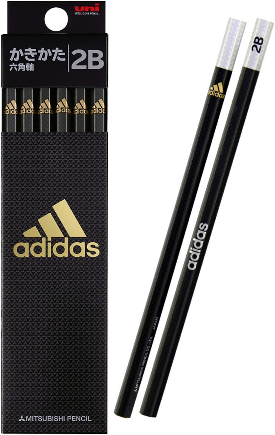 Amazon アディダス 鉛筆 ユニ かきかた鉛筆 Ai04 2b 六角軸 黒金 1ダース Kb 文房具 オフィス用品 文房具 オフィス用品