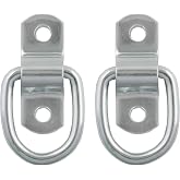 CURT 83731 1 x 1-1/4-Inch Surface-Mounted Trailer D-Ring Tie Down Anchors, 2,400 lbs Break Strength, 2-Pack