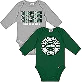 Gerber NFL unisex-baby Nfl 2-pack Long Sleeve Onesie Bodysuit
