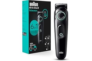 Braun All-In-One Style Kit Series 3 3460, 6-in-1 Trimmer for Men with Beard Trimmer, Ear & Nose Trimmer, Hair Clippers & More