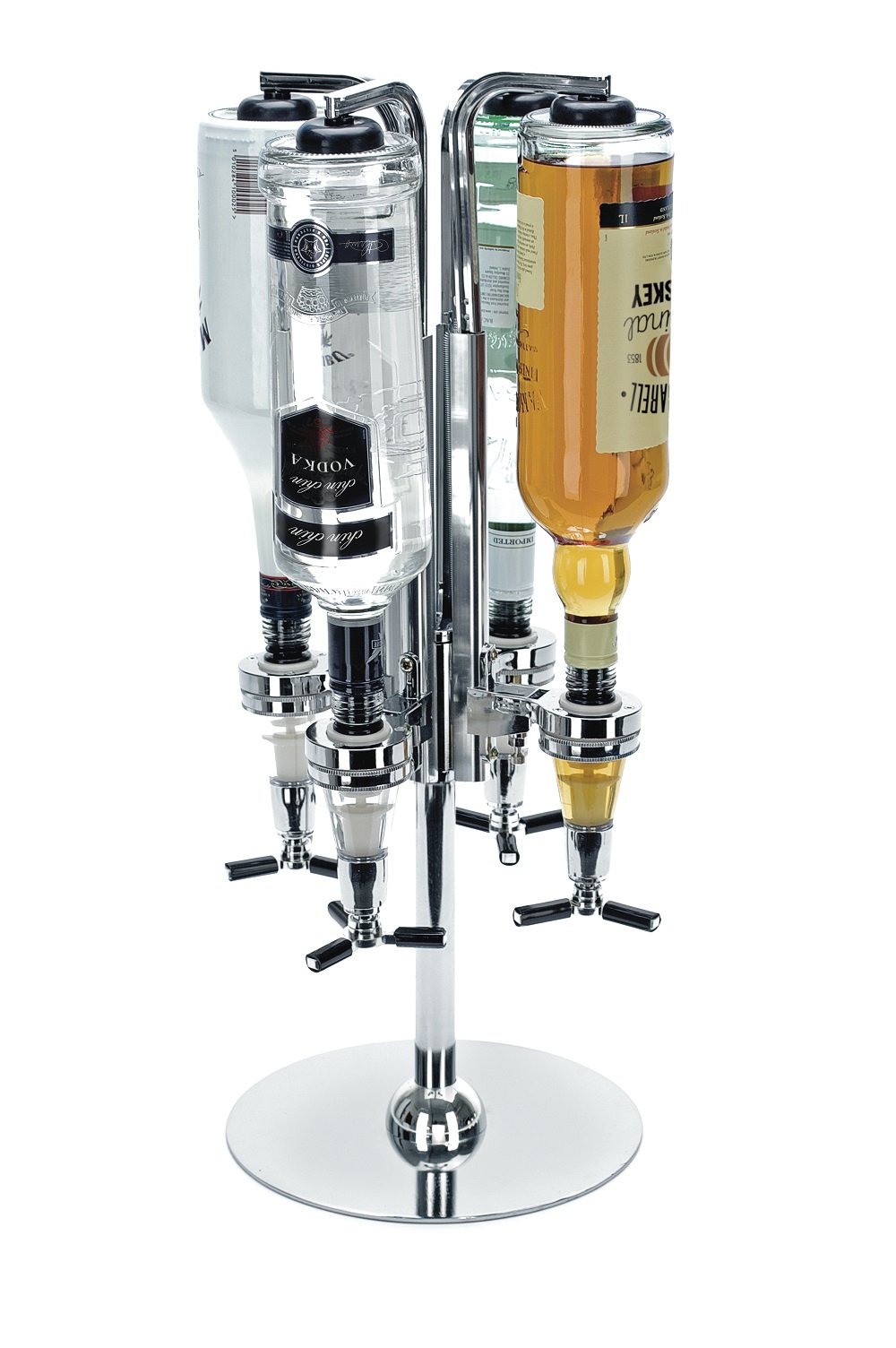 #winning Four Bottle Optic Bar Butler Rotary Bottle Stand and Dispenser - Alcohol Home Bar Shot