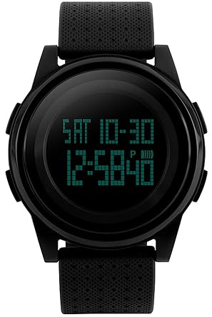 Men Women Fashion Minimalist Sports Casual Waterproof Chronograph Black Electronic Watches