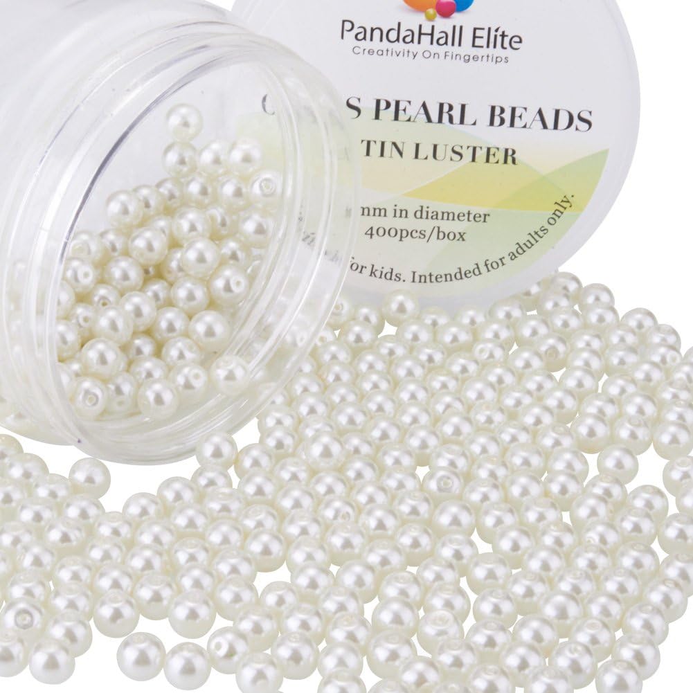 PandaHall 6mm Glass Pearl Beads