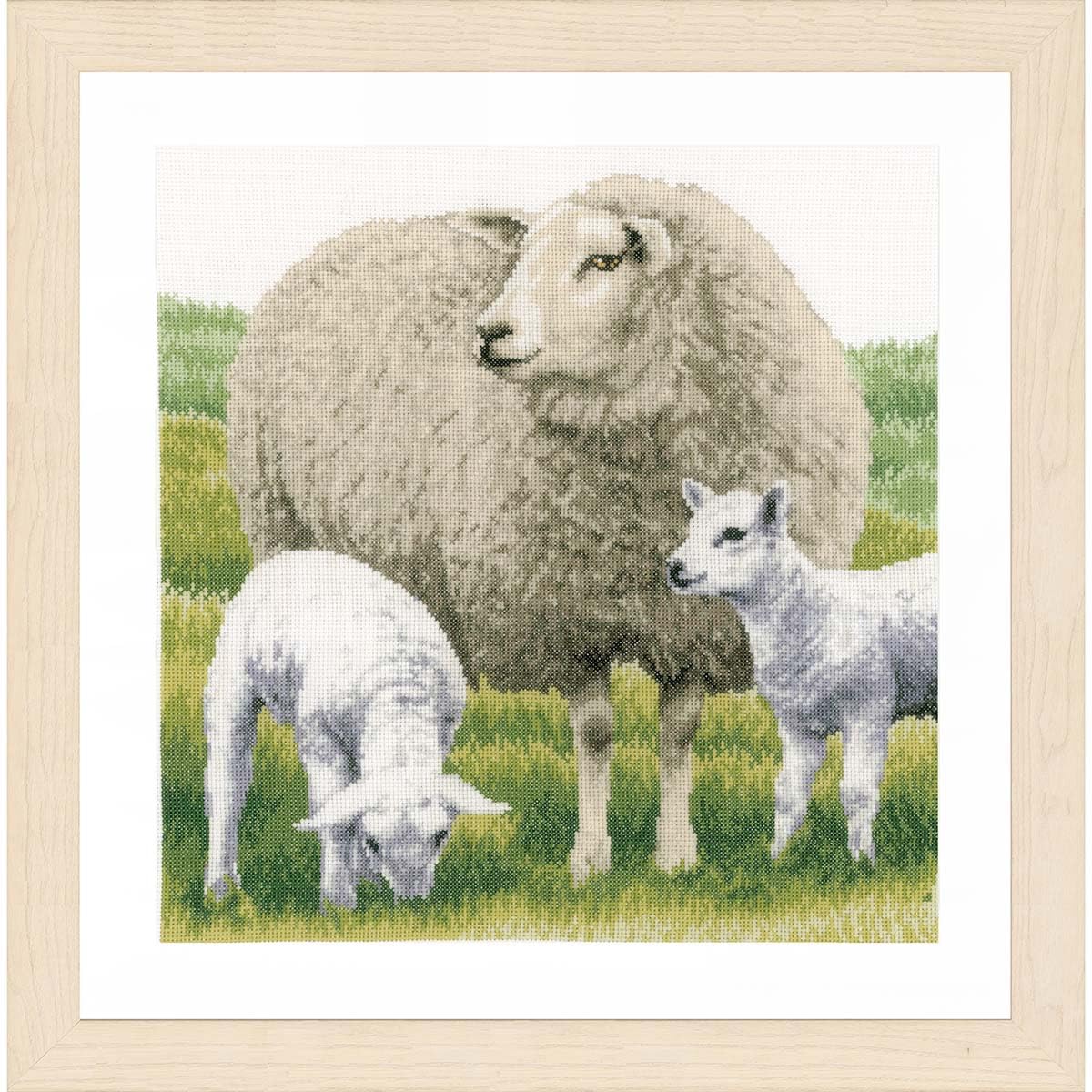 Lanarte Counted Cross Stitch Kit: Sheep (Evenweave), Cotton, NA, 35 x 35cm