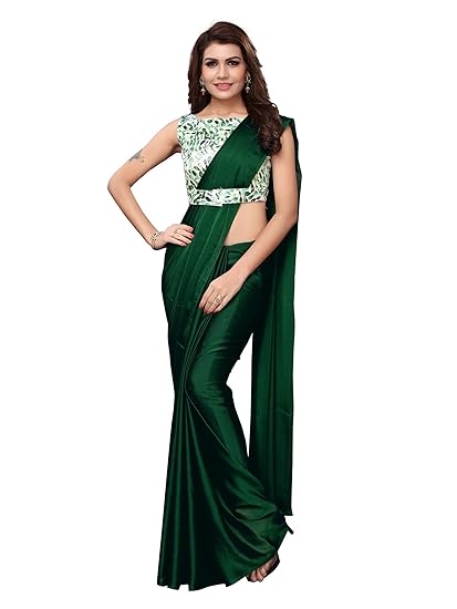 Women's Silk & Georgette Saree With Unstitched Blouse Piece