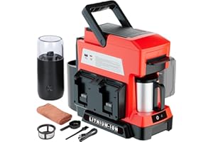 Byutrcfuy Cordless Coffee Maker for Milwaukee 18V Battery, 3 Brewing Options Drip Coffee Maker with Coffee Grinder, Portable 