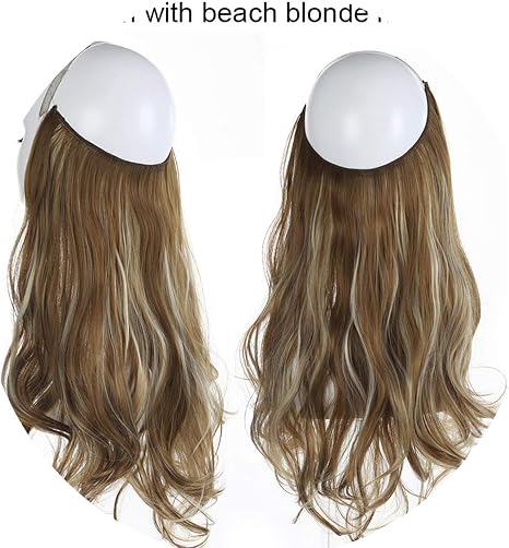 14 16 18 Synthetic Flip In Natural Wave Halo Hair Extensions