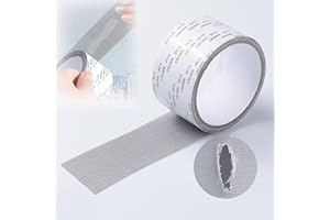 Vakerga 2024 New Strong Adhesive Screen Repair Tape, Screen Repair Kit Window Screen Repair Tape, Fiberglass Screen Tape Mesh Repair Suitable (5cm x 200cm) for mesh Doors and Windows Gray