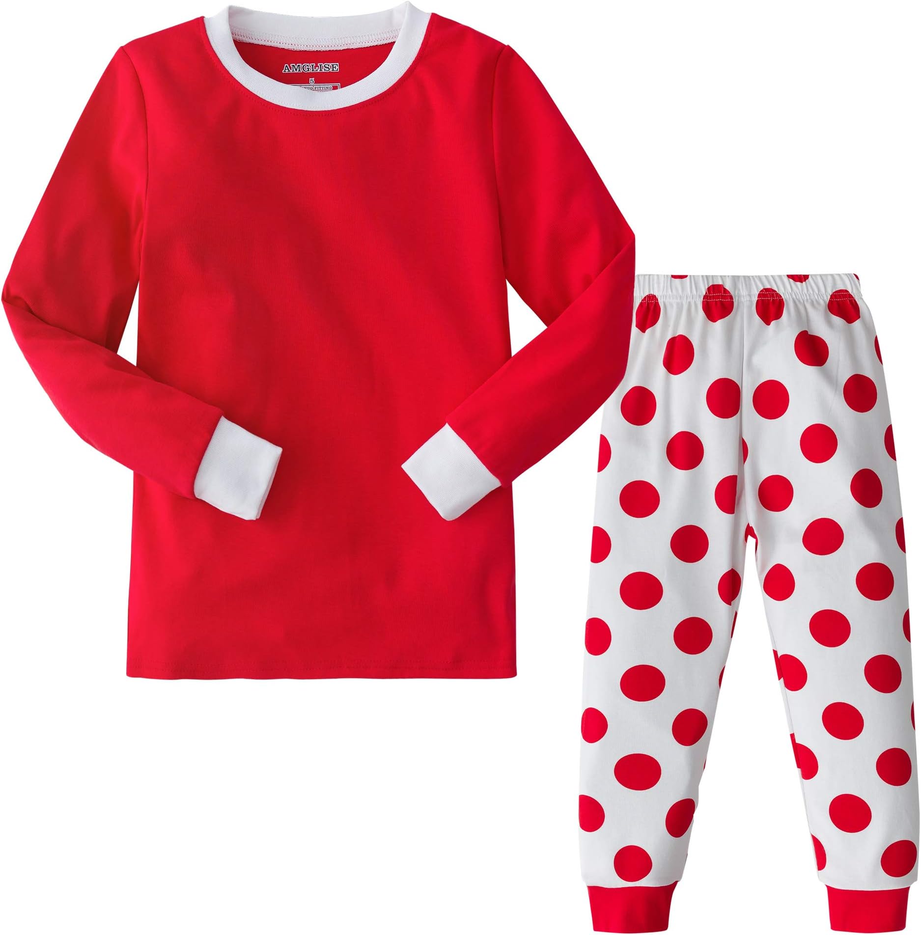 AMGLISE Christmas Pajamas Set Santa Claus Cotton Pajamas for Boys Girls Kids Pjs Toddler Sleepwear