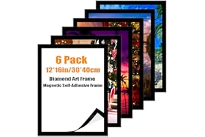 QUKLOGEN Diamond Art Frames 30x40cm,Magnetic Diamond Art Painting Canvas Frames 12"x16",PVC Self Adhesive Suitable for 12x16 inches Pictures for Home Office Wall Door Decor (6)