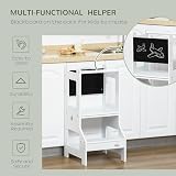HOMCOM 2 in 1 Kids Kitchen Step Stool with Safety Rail White view 5