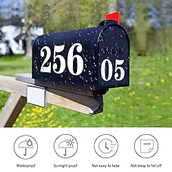 Kattykitty White Mailbox Numbers for outside, Vinyl