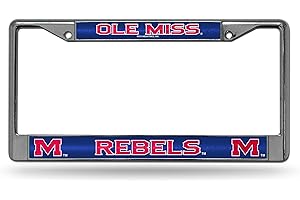 Rico Industries NCAA Mississippi Rebels - Ole Miss Classic Bling License Plate Chrome Frame 12" x 6"
