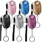 6Pack Personal Alarm Siren Emergency Self Defense Security with LED Lights Safety Alarm for Women Kids and Elders(Multicolored)