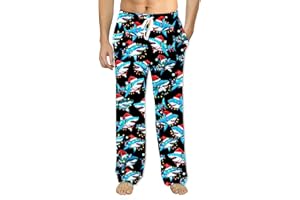 Soophiea Mens Christmas Halloween Pajama Pants Sleep Bottoms Pj Pants with Pockets