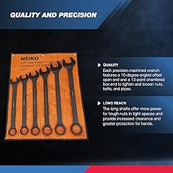 Neiko 03129A Jumbo Combination Wrench Set, 10-Piece