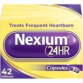 Nexium 24HR Acid Reducer Heartburn Relief Capsules, 42 Count | All-Day and All-Night Protection from Frequent Heartburn, Heartburn Medicine with Esomeprazole Magnesium