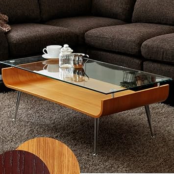 Amazon Co Jp おしゃれ センターテーブル ガラス 木製 ローテーブル