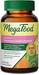 MegaFood Baby & Me 2 Prenatal Vitamins, Doctor Formulated, 120 Tablets | Prenatal Vitamins for Women with Methylfolate, Choli