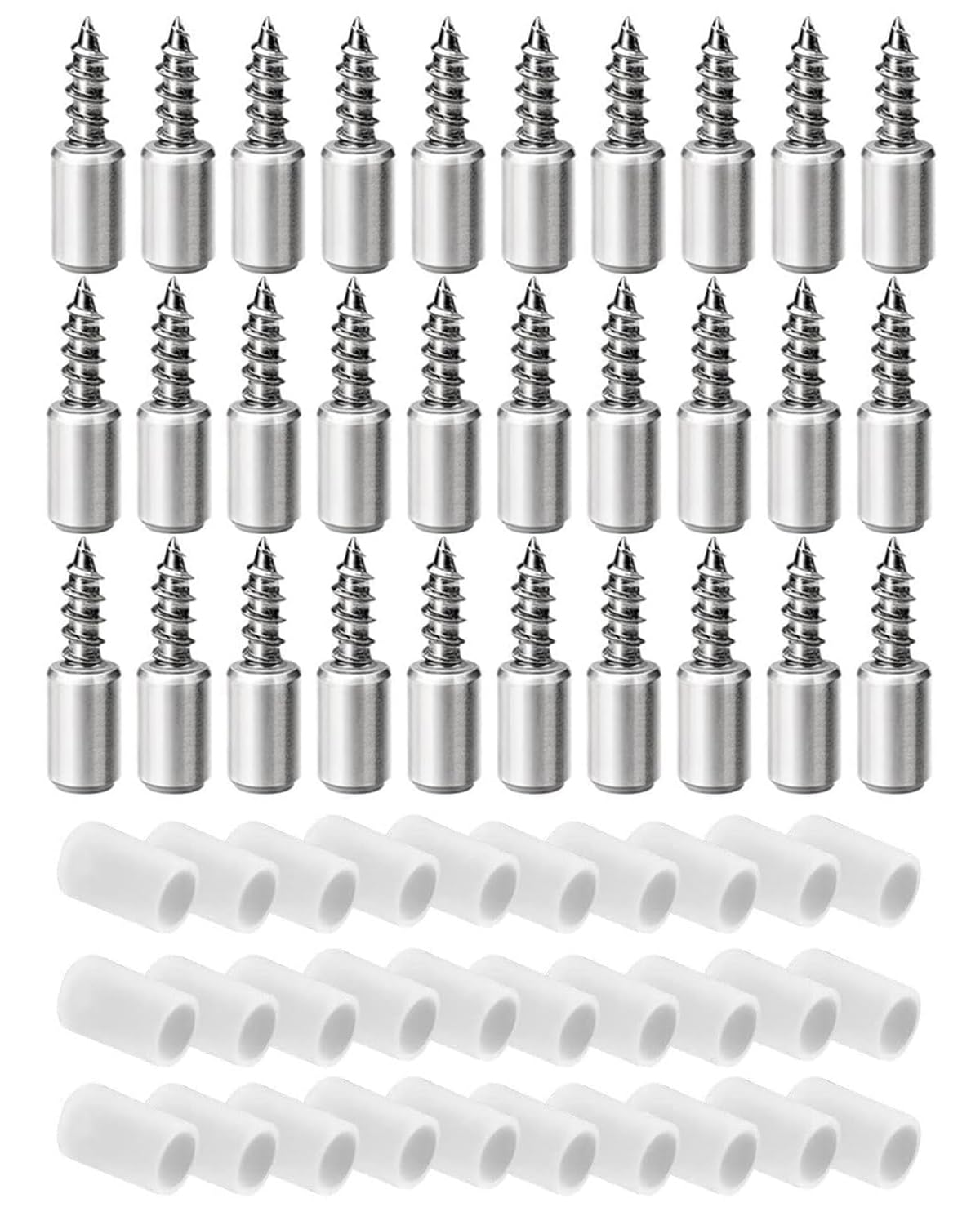 60Pcs Shelf Support Pegs, Shelf Support, 7.5mm Self Tapping Screws, Screws Shelf Support Pegs with Non-Slip Sleeve Shelf Pins for Furniture & Cabinet Closet Shelf Support