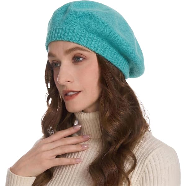 4874 Beret Hat For Women Gril Winter Hats Wool Classic Vintage Beanie Cap Womens 1920 Vintage Beret Solid Color Knitted Hat Winter  main image 3