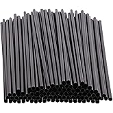 Tupalizy 100PCS Black Plastic Straws Drinking Coffee Stirrers for Wedding Coffee Sip Stir Sticks for Cocktail Tea Chocolate H