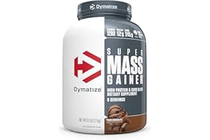 Dymatize Super Mass Gainer Protein Powder, 1280 Calories & 52g Protein, 10.7g BCAAs, Mixes Easily, Tastes Delicious, Rich Chocolate, 6 lbs