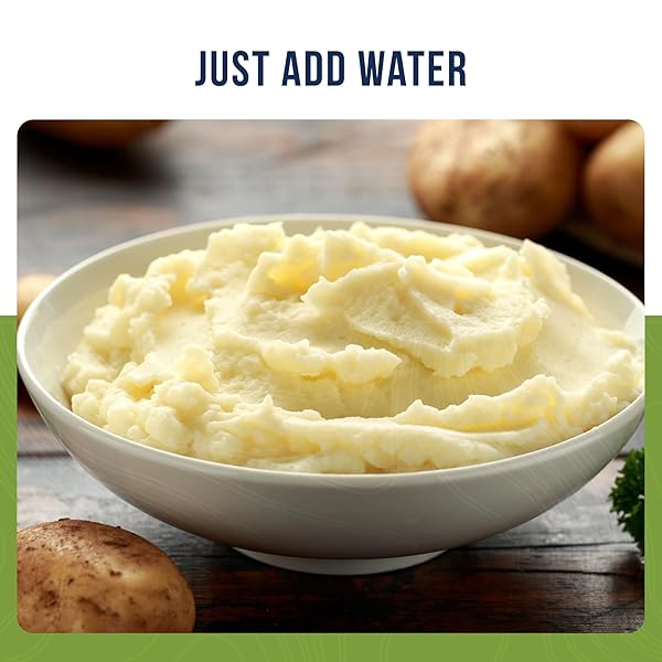 INSTANT MASHED POTATOES EMERGENCY FOOD SUPPLY, 30 SERVINGS, 10 YEAR SHELF LIFE, CERTIFIED GLUTEN FREE MASHED POTATOES, FLAVORED WITH BUTTER AND SALT – DEHYDRATED MEALS, SURVIVAL FOOD CAMPING ESSENTIALS CAN