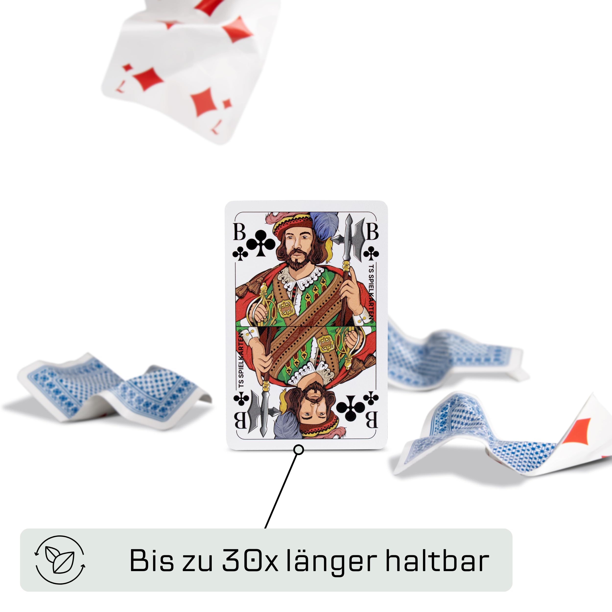 TS Spielkarten, Romme 100% Kunststoff Kartenpiel - wasserfest und abwaschbar für Canasta, Bridge, Poker, Mau Mau mit klassisch französischem Bild, Plastik (Premium Edition) 5