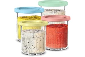 Soseieiu Containers Replacement for Ninja Creami Deluxe 11-in-1 XL Family Size NC500/NC501 Pints - 4 Pack, 24 oz - Dishwasher Safe, BPA-Free, Leak Proof - Assorted Colors