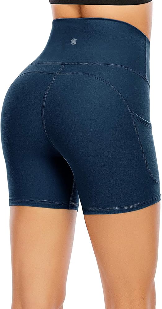 FAFAIR Yoga Bike Shorts with Pockets Women Workout Stretch Athletic