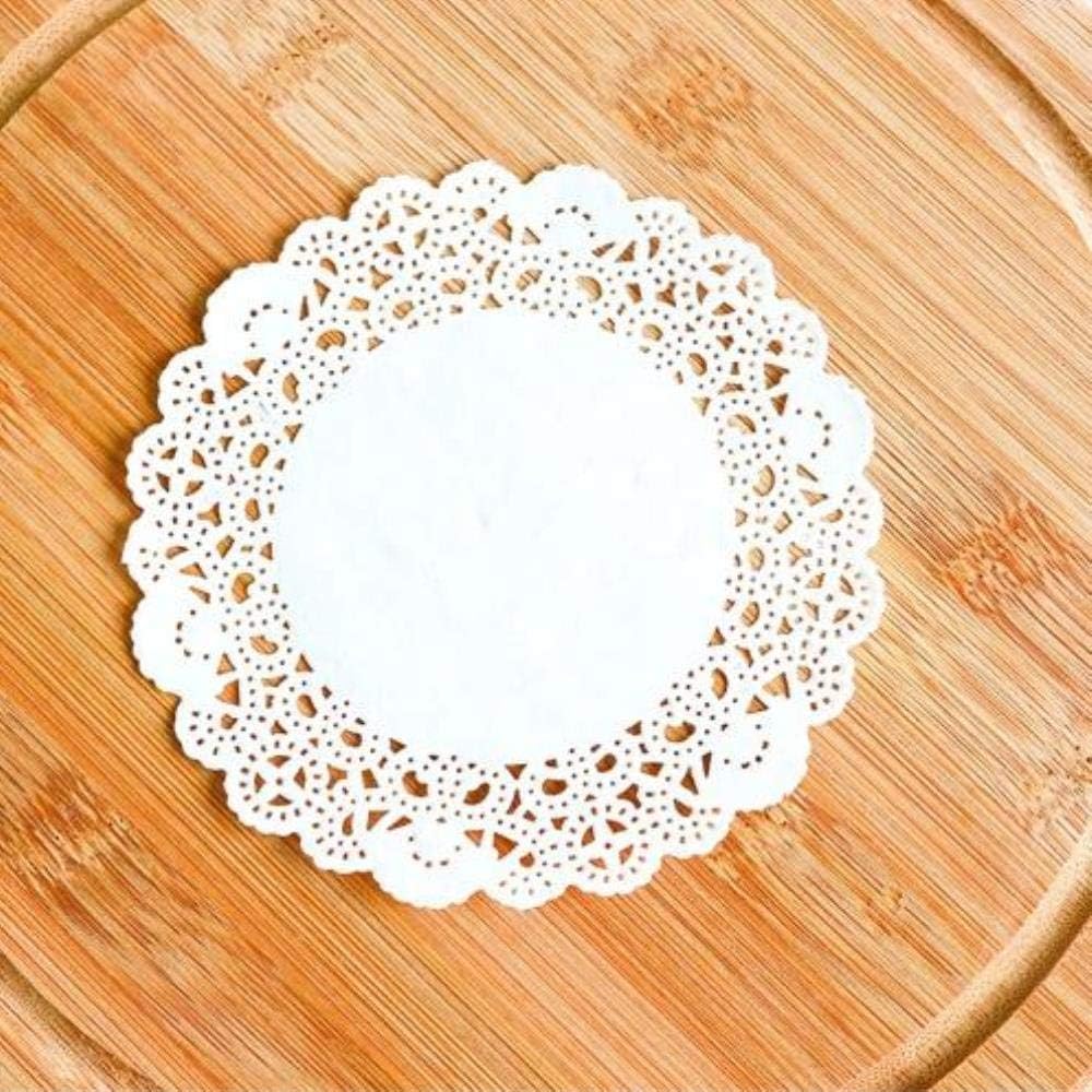 Heatproof Non-Slip 200Pcs 4.5"=115Mm White Round Lace Paper Doilies,Vintage Coasters/Placemat Craft Wedding Christmas Table