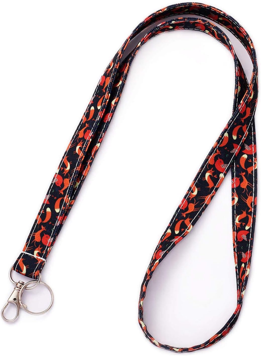 Fox Lanyard ID Holder Cotton Fabric Preschool Lanyard Teacher Gift Coworker Gift for Her Boss, Medium