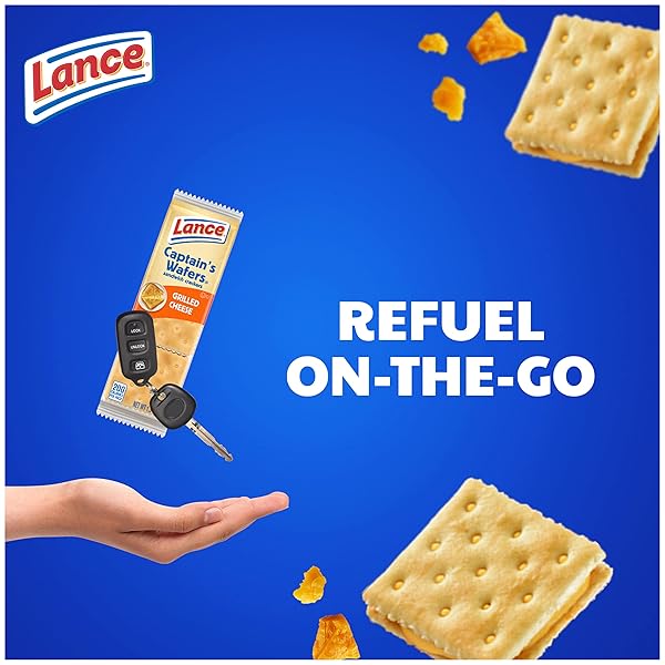 LANCE SANDWICH CRACKERS, CAPTAIN’S WAFER GRILLED CHEESE, 10 INDIVIDUAL PACKS, 6 SANDWICHES EACH